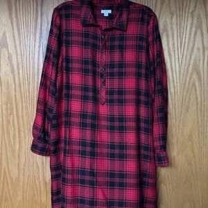 J. Jill Red and Black Plaid Dress
